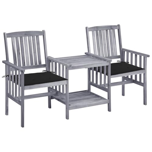 XINCXIN Gartenstühle, Gartenmöbel Set Garten Möbel Terassenmöbel Außen Outdoor Furniture Geeignet für Teich Balkon Deck Hinterhof mit Teetisch und Kissen Massivholz Akazie von XINCXIN
