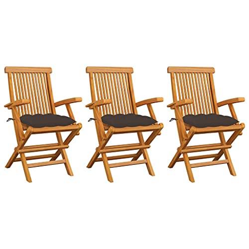 XINCXIN Gartenstühle, Korbsessel Gartenstühle Gartenmöbel Chair Geeignet für Pool Outdoor Terrace Balcony mit Taupe Kissen 3 STK. Massivholz Teak XINCXIN Gartenstühle, Korbsessel Gartenstühle Gartenmöbel Chair Geeignet für Pool Outdoor Terrace Balcony mit Taupe Kissen 3 STK. Massivholz Teak von XINCXIN