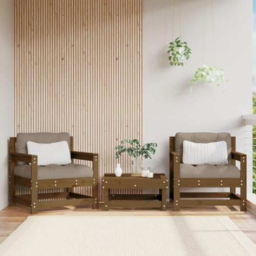 XINCXIN Gartenstühle 2 STK, terassenmöbel außen gartensessel korbsessel Outdoor Garden Furniture Geeignet für Balconies Garden patios Yard Honigbraun Massivholz Kiefer von XINCXIN
