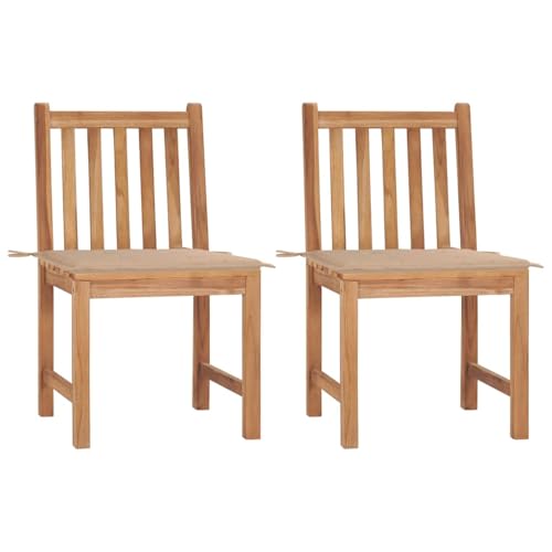 XINCXIN Gartenstühle 2 STK., Korbsessel Gartenstühle Terrassenstühle Stühle Geeignet für Pool Garden Outdoor Terrace mit Kissen Massivholz Teak von XINCXIN