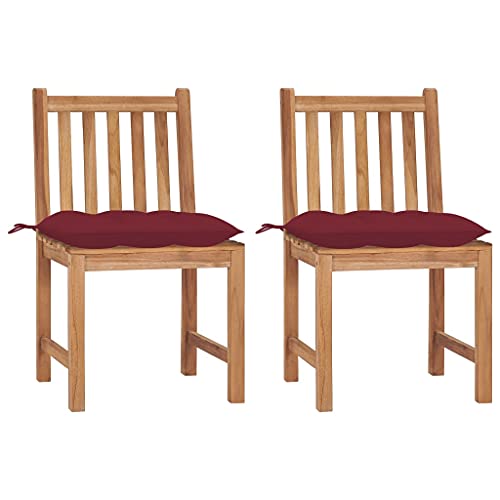 XINCXIN Gartenstühle 2 STK., Stühle Terrassenstühle Gartenstühle Stuhl Geeignet für Terrace Pool Balcony Garden mit Kissen Massivholz Teak von XINCXIN