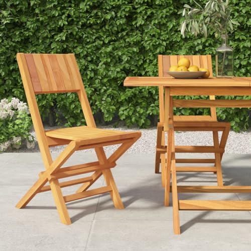 XINCXIN Gartenstühle 2 STK., Stuhl Korbsessel Gartenstühle Stühle Geeignet für Pool Terrace Outdoor Balcony Klappbar 47x61x90 cm Massivholz Teak von XINCXIN