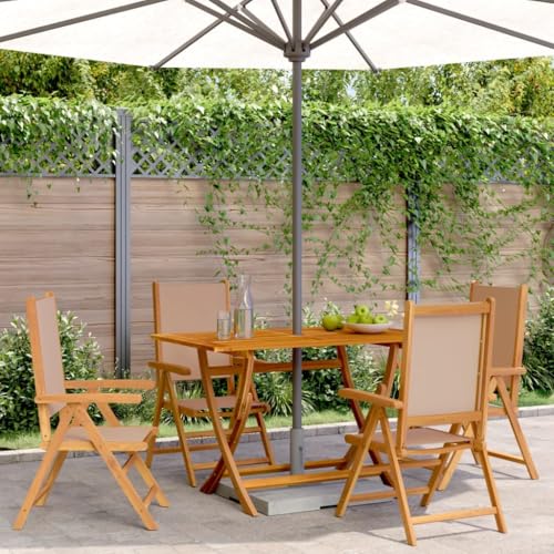 XINCXIN Gartenstühle Verstellbar 4 STK., Korbsessel Chair Gartensessel Gartenstühle Geeignet für Outdoor Pool Terrace Balcony Taupe Stoff und Massivholz XINCXIN Gartenstühle Verstellbar 4 STK., Korbsessel Chair Gartensessel Gartenstühle Geeignet für Outdoor Pool Terrace Balcony Taupe Stoff und Massivholz von XINCXIN
