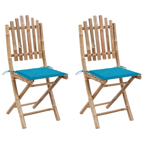 XINCXIN Klappbare Gartenstühle 2 STK., Terrassenstühle Korbsessel Chair Gartenstühle Geeignet für Terrace Balcony Garden Pool mit Kissen Bambus XINCXIN Klappbare Gartenstühle 2 STK., Terrassenstühle Korbsessel Chair Gartenstühle Geeignet für Terrace Balcony Garden Pool mit Kissen Bambus von XINCXIN