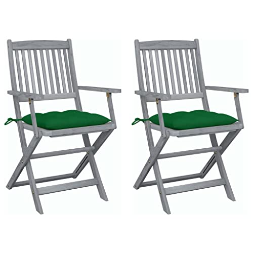 XINCXIN Klappbare Gartenstühle 2 STK., Terrassenstühle Stuhl Korbsessel Gartenstühle Geeignet für Terrace Balcony Pool Outdoor mit Kissen Massivholz Akazie XINCXIN Klappbare Gartenstühle 2 STK., Terrassenstühle Stuhl Korbsessel Gartenstühle Geeignet für Terrace Balcony Pool Outdoor mit Kissen Massivholz Akazie von XINCXIN