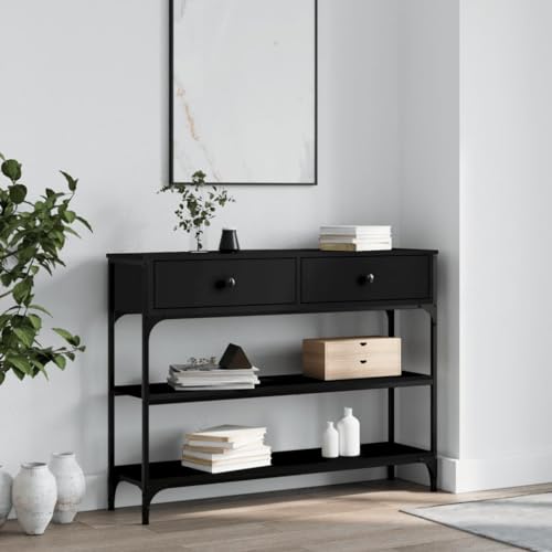 XINCXIN Konsolentisch, Coffee Table Sofa Tisch Sideboard beistelltische fürs Wohnzimmer Schwarz 100x25x75 cm Holzwerkstoff von XINCXIN