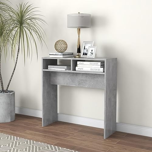 XINCXIN Konsolentisch, Sideboard Coffee Table beistelltische fürs Wohnzimmer Sofa Tisch Betongrau 78x30x80 cm Holzwerkstoff von XINCXIN