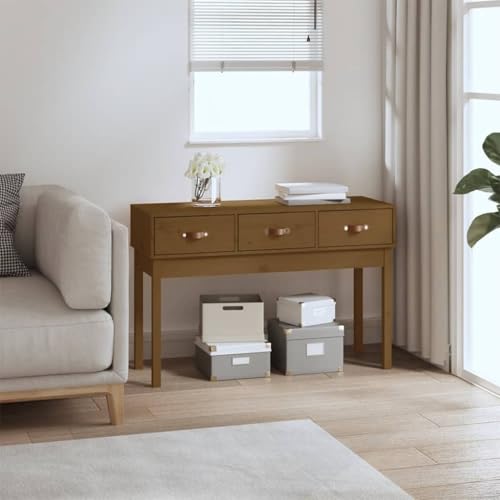 XINCXIN Konsolentisch, Sofa Tisch beistelltische fürs Wohnzimmer Aesthetic Room Decor Coffee Table Honigbraun 114x40x75 cm Massivholz Kiefer von XINCXIN