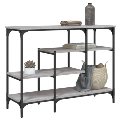 XINCXIN Konsolentisch, beistelltische fürs Wohnzimmer Aesthetic Room Decor Coffee Table Sideboard mit Ablagen Grau Sonoma 100x35x75 cm von XINCXIN