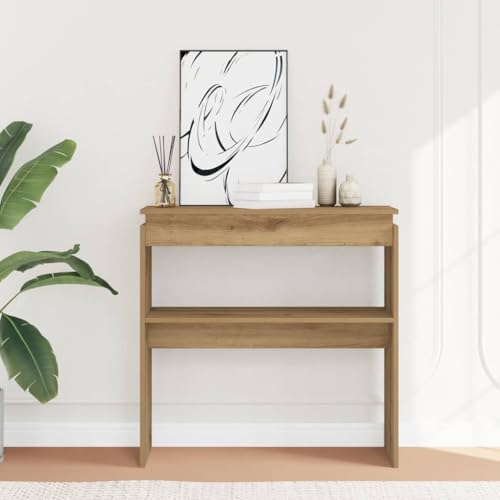 XINCXIN Konsolentisch, beistelltische fürs Wohnzimmer Sofa Tisch Aesthetic Room Decor Coffee Table Artisan-Eiche 80x30x80 cm Holzwerkstoff von XINCXIN