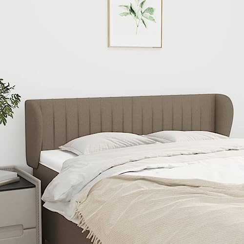 XINCXIN Kopfteil, headboard for Bed wandpolster Bett schlafzimmermöbel modern wandkissen wandpolster mit Ohren Taupe 147x23x78/88 cm Stoff von XINCXIN