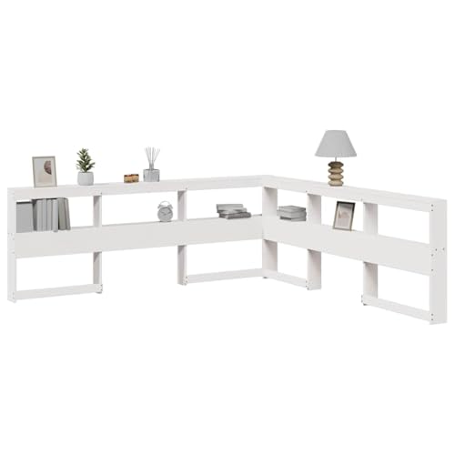 XINCXIN Kopfteil, schlafzimmermöbel modern headboard for Bed wandkissen wandpolster wandpolster Bett mit Bücherregal L-Form WeiÃŸ 180 cm Massivholz Kiefer von XINCXIN