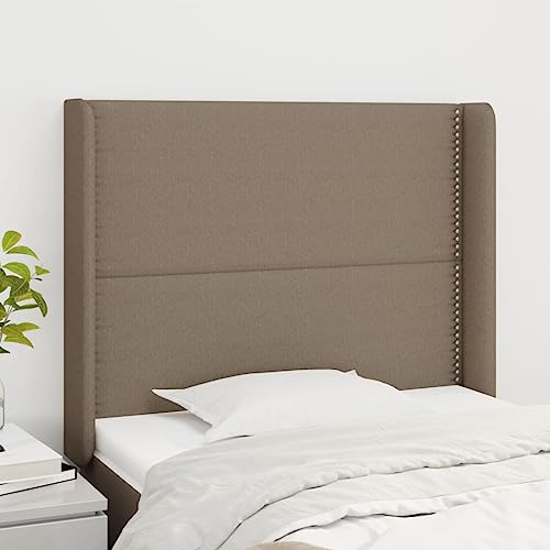 XINCXIN Kopfteil, wandkissen wandpolster Bett kopfteil wandpolster Bett headboard for Bed mit Ohren Taupe 93x16x118/128 cm Stoff XINCXIN Kopfteil, wandkissen wandpolster Bett kopfteil wandpolster Bett headboard for Bed mit Ohren Taupe 93x16x118/128 cm Stoff von XINCXIN