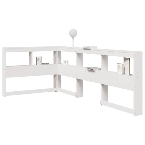 XINCXIN Kopfteil, wandpolster Bett headboard for Bed schlafzimmermöbel modern Bett kopfteil mit Bücherregal L-Form WeiÃŸ 90 cm Massivholz Kiefer von XINCXIN