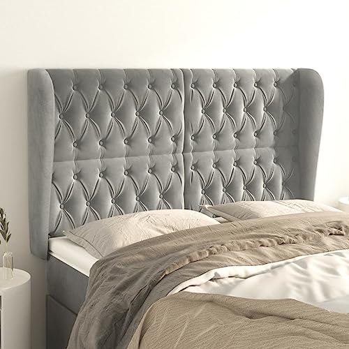 XINCXIN Kopfteil, wandpolster Bett schlafzimmermöbel modern wandkissen wandpolster headboard for Bed mit Ohren Hellgrau 147x23x118/128 cm Samt XINCXIN Kopfteil, wandpolster Bett schlafzimmermöbel modern wandkissen wandpolster headboard for Bed mit Ohren Hellgrau 147x23x118/128 cm Samt von XINCXIN