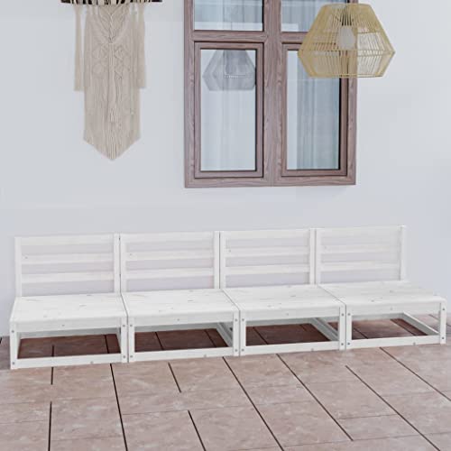 XINCXIN Outdoor-Sofa, balkonmöbel Patio Couch Garden Sofas Furniture gartensofa Geeignet für Garden Patio Balcony Balkonm 4-Sitzer Weiß Massivholz Kiefer von XINCXIN