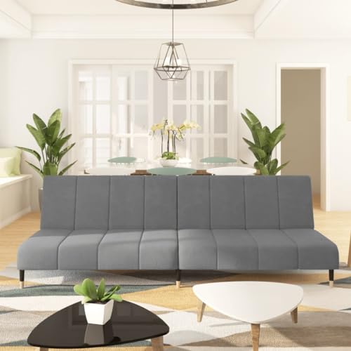 XINCXIN Schlafsofa, Wohnzimmer Sofa bodensofa, Günstig gästesofa Sofas, Gästesofa Sofa Set, Platzsparende schlafcouch, Geeignet für Study Bedrooms Attics 0ffice 2-Sitzer Hellgrau Samt von XINCXIN
