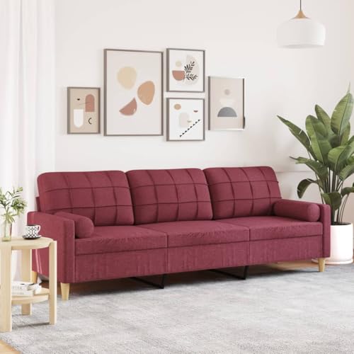 XINCXIN Sofa 3-Sitzer mit Zierkissen Weinrot 210 cm Stoff, Platzsparende schlafcouch, Gästesofa, Günstig gästesofa Sofas, Wohnzimmer Sofa bodensofa, Geeignet für Study Attics 0ffice XINCXIN Sofa 3-Sitzer mit Zierkissen Weinrot 210 cm Stoff, Platzsparende schlafcouch, Gästesofa, Günstig gästesofa Sofas, Wohnzimmer Sofa bodensofa, Geeignet für Study Attics 0ffice von XINCXIN