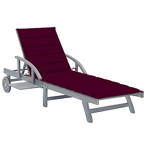 XINCXIN Sonnenliege, Strand Stuhl relaxliege Wohnzimmer korbsessel Outdoor gartenstuhl hochlehner Geeignet für Terrace Home Camping Outdoors Garden mit Auflage Akazie Massivholz von XINCXIN