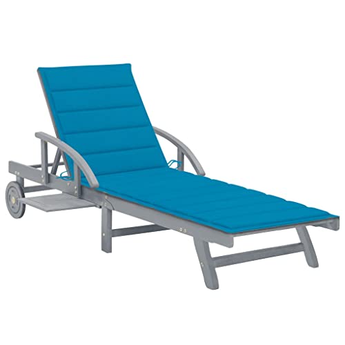 XINCXIN Sonnenliege, gartenstuhl hochlehner Patio Chairs relaxliege Wohnzimmer Strand Stuhl Geeignet für Terrace Camping Outdoors Balcony Home mit Auflage Akazie Massivholz von XINCXIN