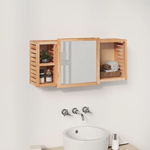 XINCXIN Spiegelschrank, unterschrank waschbecken Badezimmer möbel badmöbel badezimmerunterschrank 80x17x34 cm Massivholz Nussbaum von XINCXIN