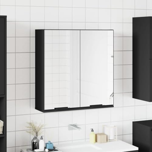 XINCXIN Spiegelschrank, waschtischunterschrank badmöbel badezimmerunterschrank Badezimmer möbel Schwarz 64x20x67 cm Holzwerkstoff von XINCXIN