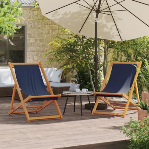 XINCXIN Strandstühle 2 STK., Stuhl Stühle Terrassenstühle Gartensessel Geeignet für Outdoor Pool Garden Terrace Klappbar Blau Stoff von XINCXIN