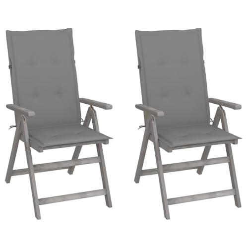 XINCXIN Verstellbare Gartenstühle 2 STK., Stühle Chair Gartenstühle Gartenmöbel Geeignet für Pool Outdoor Terrace Balcony mit Auflagen Massivholz Akazie XINCXIN Verstellbare Gartenstühle 2 STK., Stühle Chair Gartenstühle Gartenmöbel Geeignet für Pool Outdoor Terrace Balcony mit Auflagen Massivholz Akazie von XINCXIN