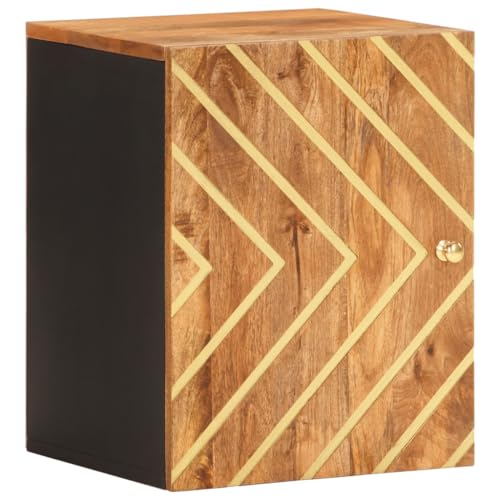 XINCXIN Wand-Badschrank Braun und Schwarz Massivholz Mango von XINCXIN