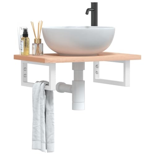 XINCXIN Waschbeckenregal, unterschrank waschbecken Badezimmer möbel badmöbel badezimmerunterschrank Wandmontage Stahl und Massivholz Buche XINCXIN Waschbeckenregal, unterschrank waschbecken Badezimmer möbel badmöbel badezimmerunterschrank Wandmontage Stahl und Massivholz Buche von XINCXIN