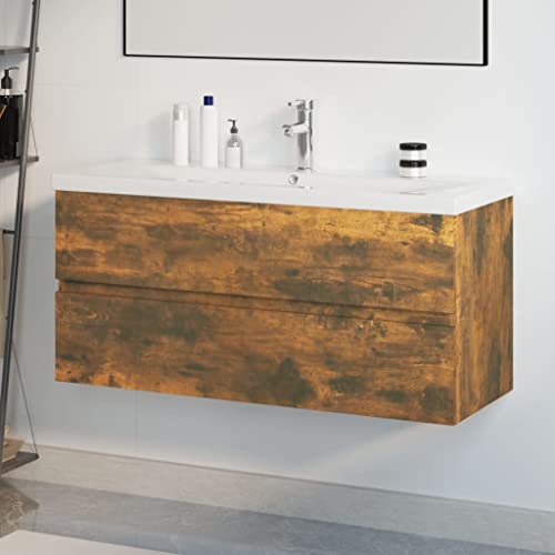 XINCXIN Waschbeckenschrank, unterschrank waschbecken Badezimmer möbel waschtischunterschrank badezimmerunterschrank mit Einbaubecken Räuchereiche Holzwerkstoff XINCXIN Waschbeckenschrank, unterschrank waschbecken Badezimmer möbel waschtischunterschrank badezimmerunterschrank mit Einbaubecken Räuchereiche Holzwerkstoff von XINCXIN