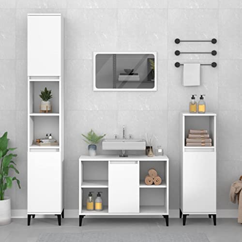 XINCXIN Waschbeckenunterschrank, Badezimmer möbel badezimmerunterschrank badmöbel unterschrank waschbecken Weiß 80x33x60 cm Holzwerkstoff von XINCXIN