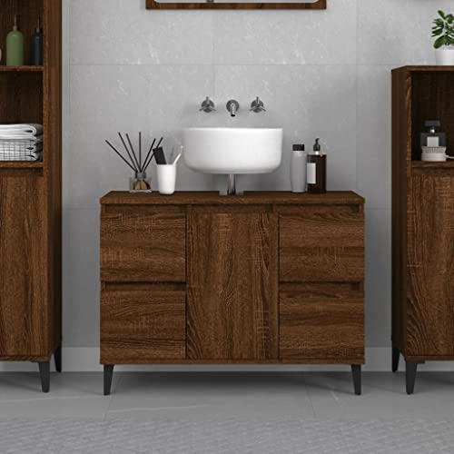 XINCXIN Waschbeckenunterschrank, Badezimmer möbel unterschrank waschbecken badezimmerunterschrank badmöbel Braun Eichen-Optik 80x33x60 cm XINCXIN Waschbeckenunterschrank, Badezimmer möbel unterschrank waschbecken badezimmerunterschrank badmöbel Braun Eichen-Optik 80x33x60 cm von XINCXIN