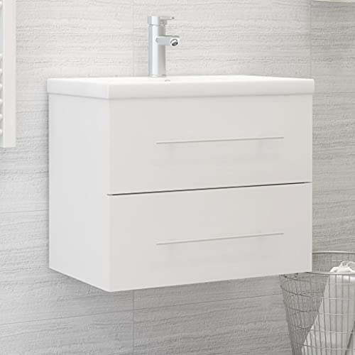 XINCXIN Waschbeckenunterschrank, badezimmerunterschrank Badezimmer möbel badmöbel waschtischunterschrank mit Einbaubecken Weiß Holzwerkstoff von XINCXIN