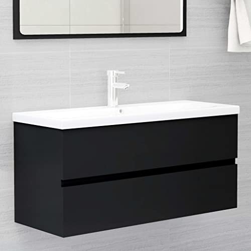 XINCXIN Waschbeckenunterschrank, badezimmerunterschrank Badezimmer möbel unterschrank waschbecken waschtischunterschrank mit Einbaubecken Schwarz Holzwerkstoff von XINCXIN