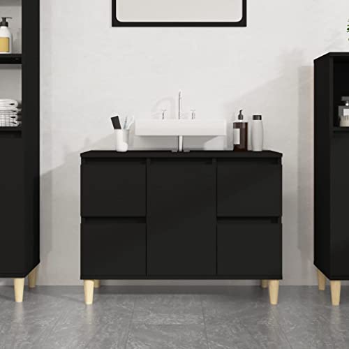XINCXIN Waschbeckenunterschrank, badmöbel Badezimmer möbel unterschrank waschbecken badezimmerunterschrank Schwarz 80x33x60 cm Holzwerkstoff von XINCXIN