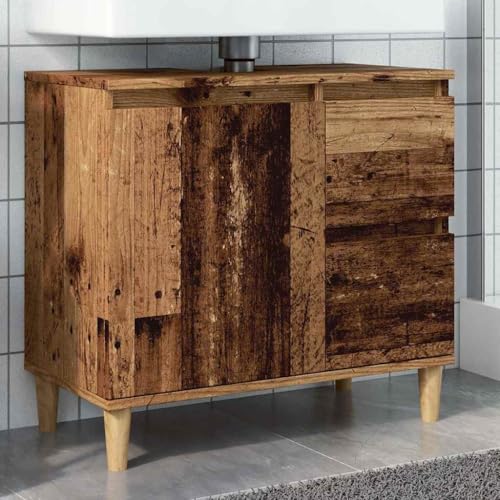 XINCXIN Waschbeckenunterschrank, unterschrank waschbecken Badezimmer möbel badezimmerunterschrank waschtischunterschrank Altholz-Optik 65x33x60 cm Holzwerkstoff von XINCXIN