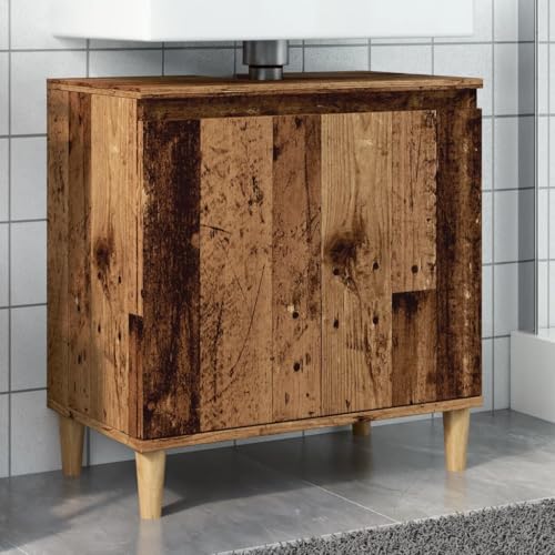 XINCXIN Waschbeckenunterschrank, unterschrank waschbecken waschtischunterschrank badmöbel badezimmerunterschrank Altholz-Optik 58x33x60 cm Holzwerkstoff von XINCXIN
