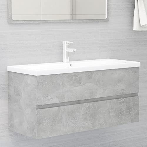 XINCXIN Waschbeckenunterschrank, unterschrank waschbecken waschtischunterschrank badmöbel badezimmerunterschrank Einbaubecken Betongrau Holzwerkstoff von XINCXIN