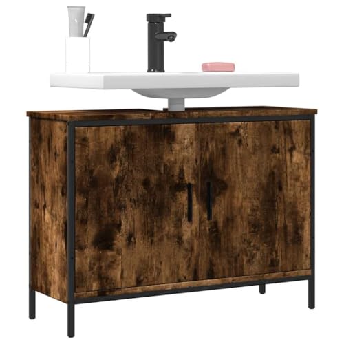 XINCXIN Waschbeckenunterschrank, waschtischunterschrank Badezimmer möbel badmöbel badezimmerunterschrank Räuchereiche 80x30x60 cm Holzwerkstoff von XINCXIN