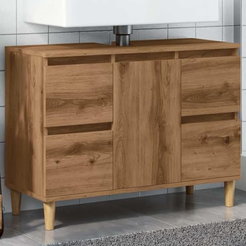 XINCXIN Waschbeckenunterschrank, waschtischunterschrank Badezimmer möbel badmöbel unterschrank waschbecken Artisan-Eiche 80x33x60 cm Holzwerkstoff von XINCXIN