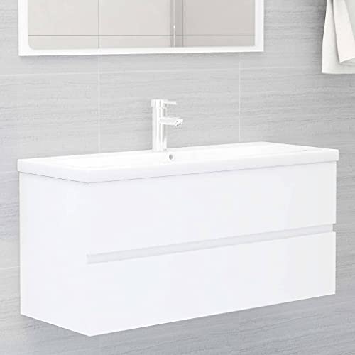 XINCXIN Waschbeckenunterschrank, waschtischunterschrank Badezimmer möbel unterschrank waschbecken badezimmerunterschrank mit Einbaubecken Weiß Holzwerkstoff von XINCXIN
