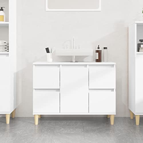XINCXIN Waschbeckenunterschrank, waschtischunterschrank badezimmerunterschrank badmöbel Badezimmer möbel Weiß 80x33x60 cm Holzwerkstoff von XINCXIN