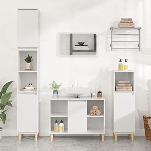 XINCXIN Waschbeckenunterschrank, waschtischunterschrank badmöbel unterschrank waschbecken badezimmerunterschrank Hochglanz-Weiß 80x33x60cm Holzwerkstoff von XINCXIN