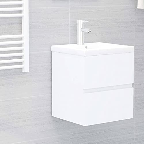 XINCXIN Waschbeckenunterschrank, waschtischunterschrank unterschrank waschbecken Badezimmer möbel badmöbel mit Einbaubecken Weiß Holzwerkstoff von XINCXIN