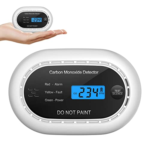 XINDUM Kohlenmonoxidmelder 10 Jahre Batterie, CO Melder Kohlenmonoxid Melder mit LCD-Digitalanzeige, 85dB Akustischer Alarm, Stummschaltfunktion, CO Wächter für Haussicherheit, EN50291, Standalone von XINDUM