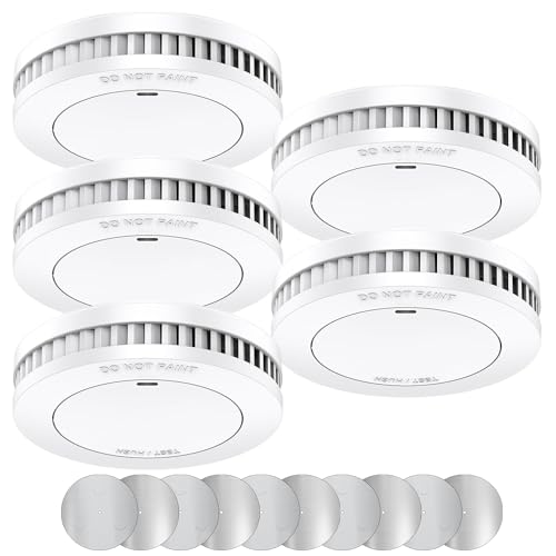 XINDUM Mini Rauchmelder 5er Set, Feuermelder 10 Jahre Batterie, TÜV Rheinland-Zertifiziert Rauchmelder mit Magnethalterung, Rauchwarnmelder, 85 dB Hörbarer Alarm, Standalone, Weiß von XINDUM