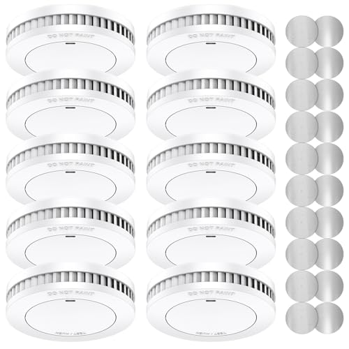 XINDUM Rauchmelder 10er Set mit Magnethalterung, TÜV-Zertifiziert Rauchmelder 10 Jahre Batterie, Feuermelder, Rauchwarnmelder, Standalone, Weiß von XINDUM