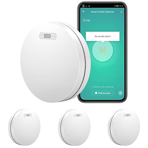 XINDUM Rauchmelder WLAN mit 10 Jahres Batterie Smarter Funk Feuermelder mit Stumm Funktion mit App Eigenständiges EN 14604 Testalarm für Feuerwarnung 3er Set von XINDUM