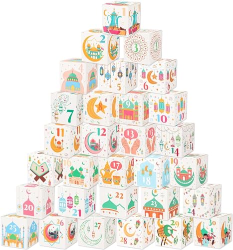 XINDY 30 Stück Ramadan Kalender zum Befüllen, DIY Ramadan Box Ramadan Kalender Kinder Ramadan Adventskalender Eid Mubarak Geschenkboxen Wiederverwendbar für Ramadan Deko XINDY 30 Stück Ramadan Kalender zum Befüllen, DIY Ramadan Box Ramadan Kalender Kinder Ramadan Adventskalender Eid Mubarak Geschenkboxen Wiederverwendbar für Ramadan Deko von XINDY
